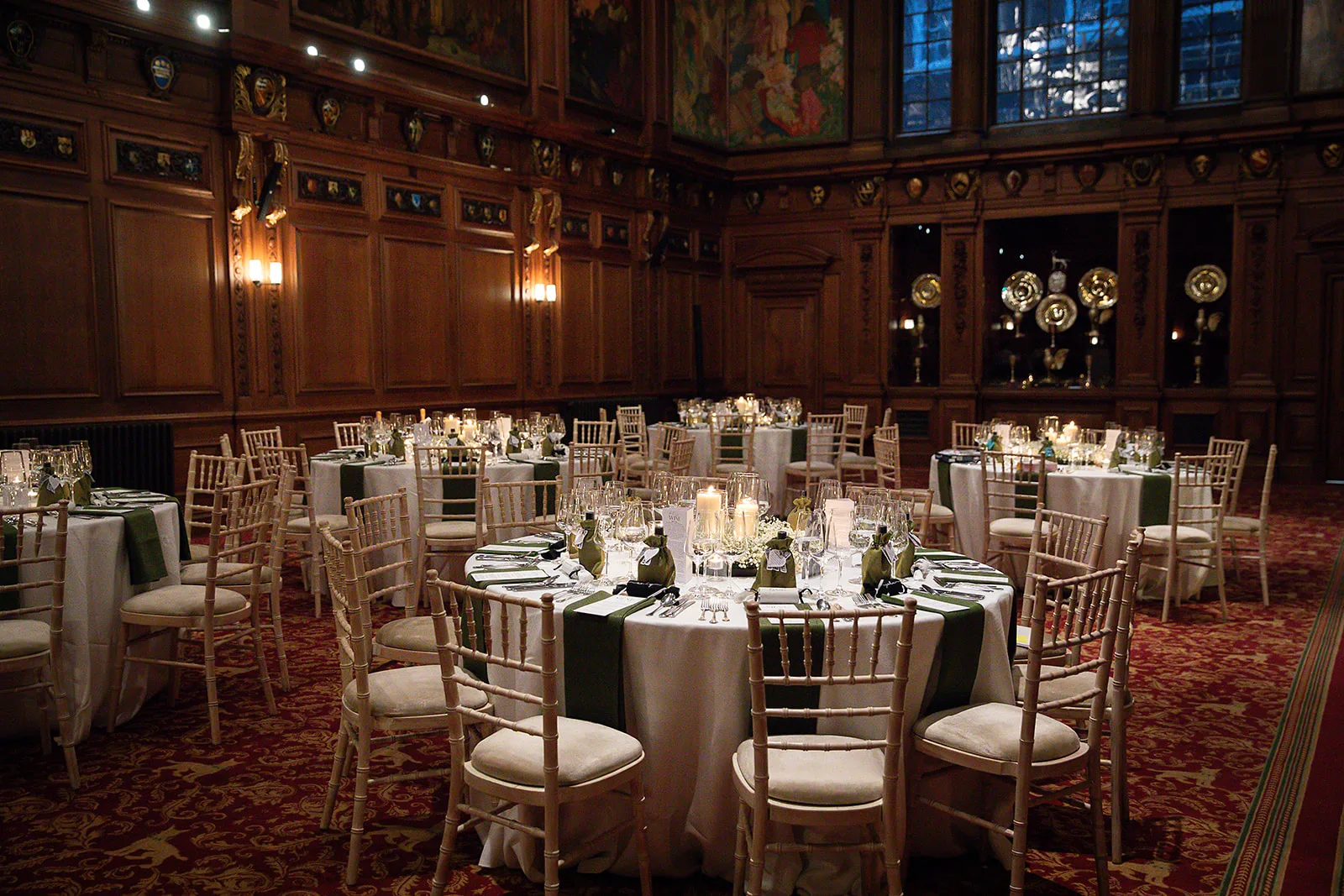 The Great Hall set for a formal dinner
